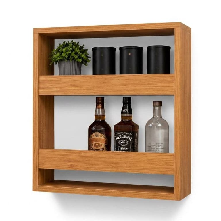 Suporte de Parede em MDF para Adega Barzinho Organizador de Bebidas Decoração