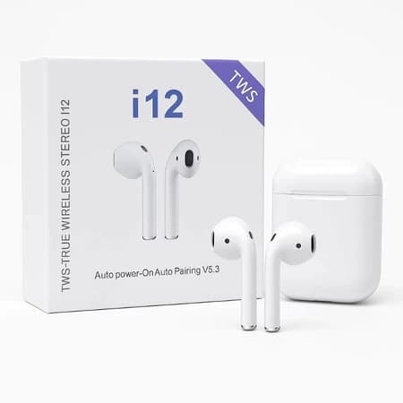 Fone de Ouvido TWS Bluetooth V5.0 I12 Sem Fio Touch com Estojo de Carregamento