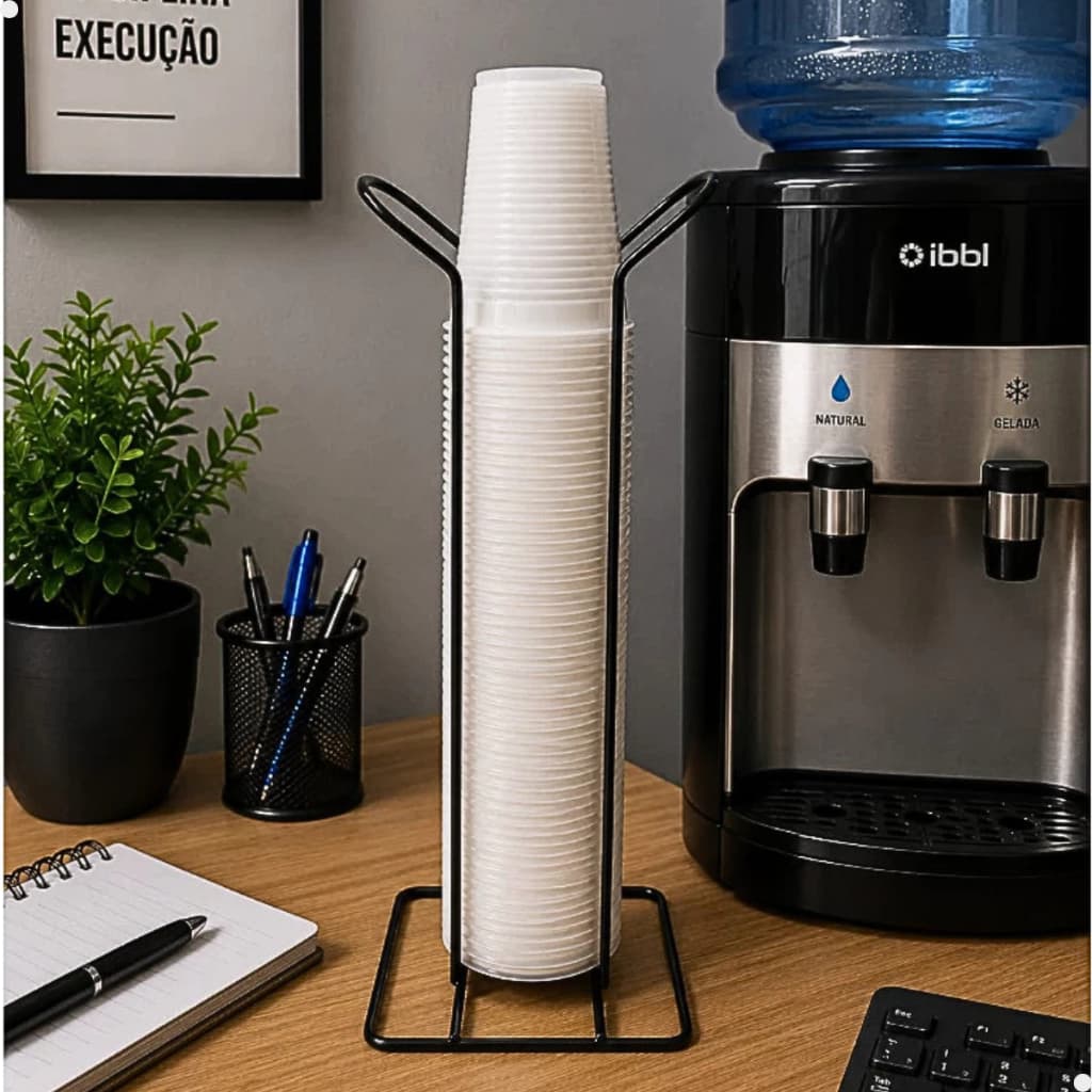 Suporte Porta Copos Descartáveis Bancada até 100 Copos Água 200ml