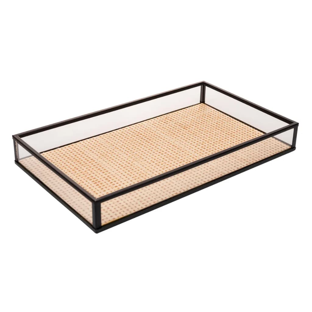 Bandeja Decorativa Toscana 25cm X 15cm X 3cm Preto Metal Wolff