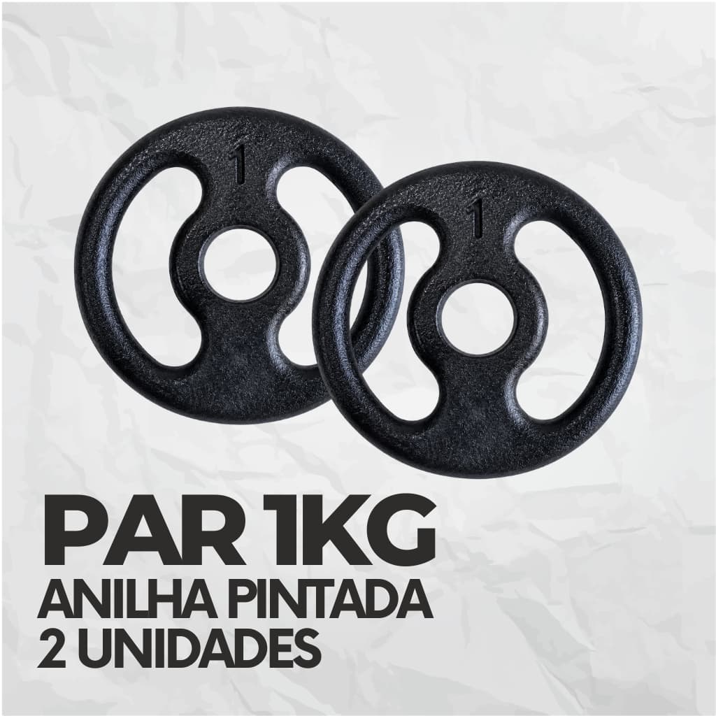 Par Anilha Pintada1kg Academia Musculação Para Barra Treino em Casa