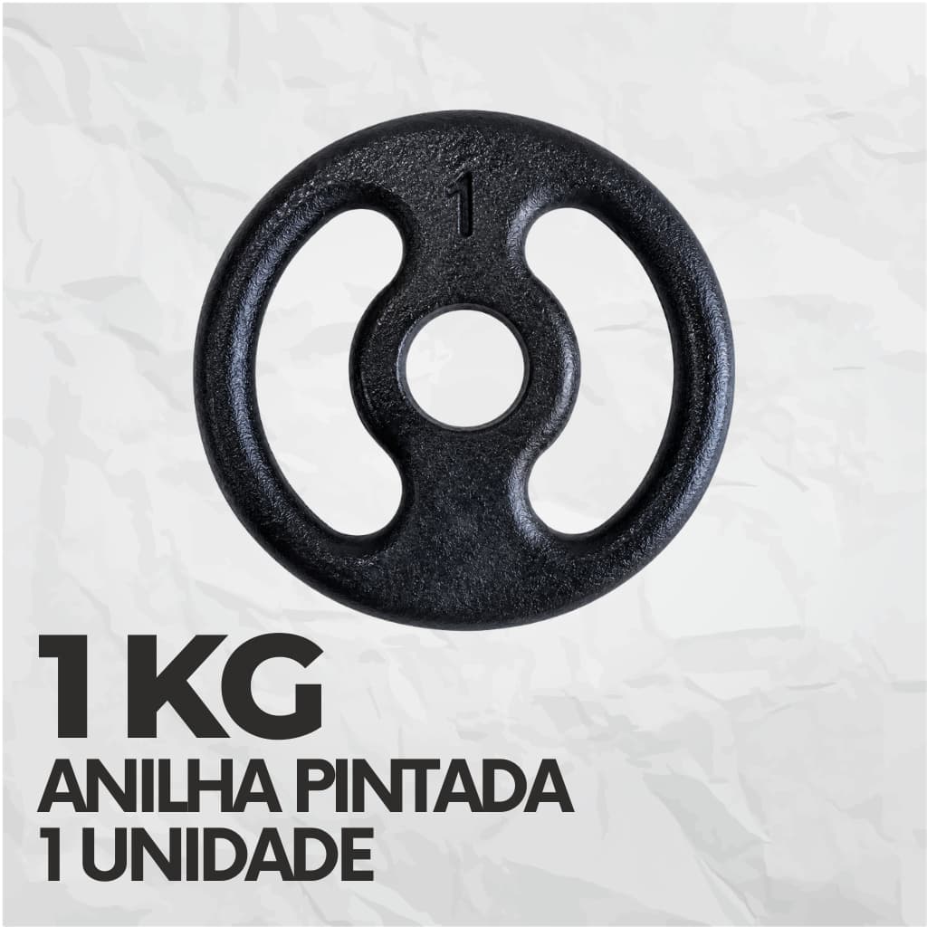 Anilha Pintada1kg Academia Musculação Para Barra Treino em Casa