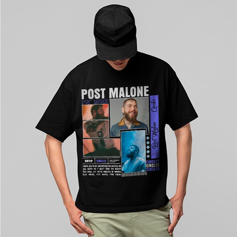 Camiseta Oversized Post Malone Merch Exclusivo Unissex