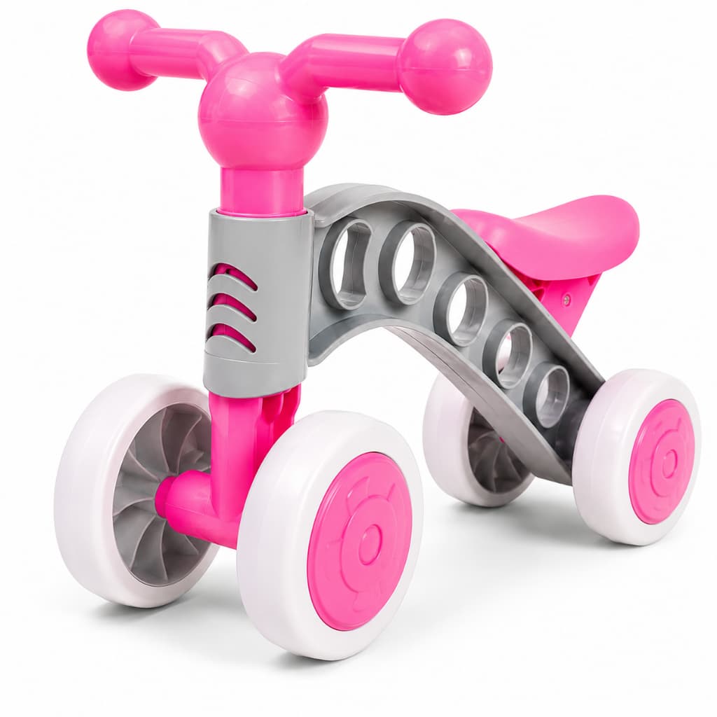 Bicicleta Sem Pedal Infantil Balance Bike 4 Rodas Andador Bebê Equilíbrio 1 a 3 Anos