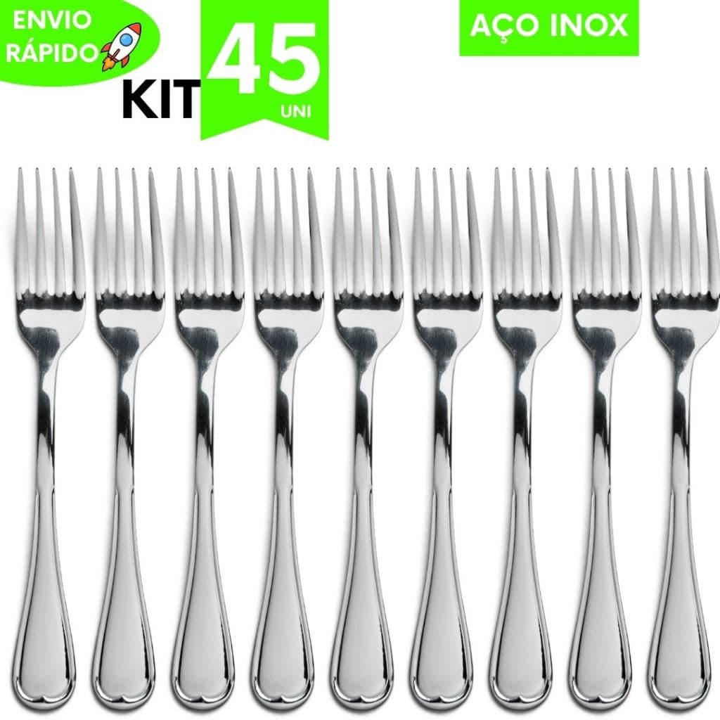 Conjunto Utensílios de Cozinha Garfos Aço Inox Pousadas Restaurantes Buffet Eventos Casamentos Refeições