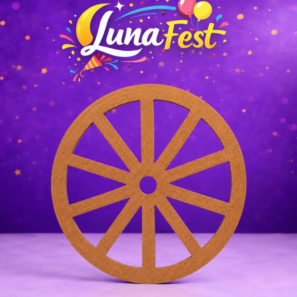 Roda De Carroça Decoração Fazendinha Festa Mdf 40cm - Escolha Sua Cor