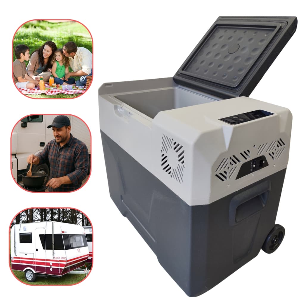 Geladeira Portátil 40 Litros Com Rodinha Camping Motorhome Quadrivolt Caminhão Ônibus
