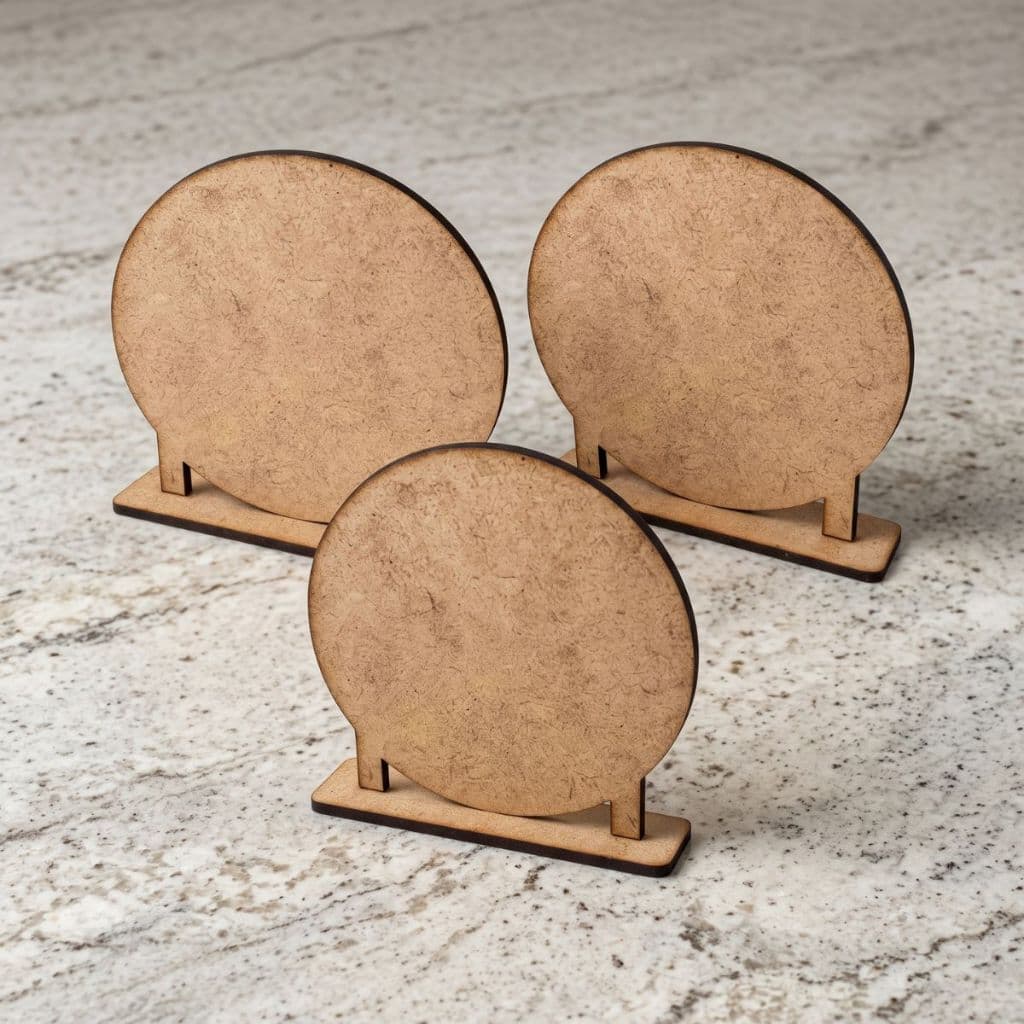 Kit 30 mini totem display fundo painel cenario festa redondo 8 cm mdf cru enfeite lembrancinha