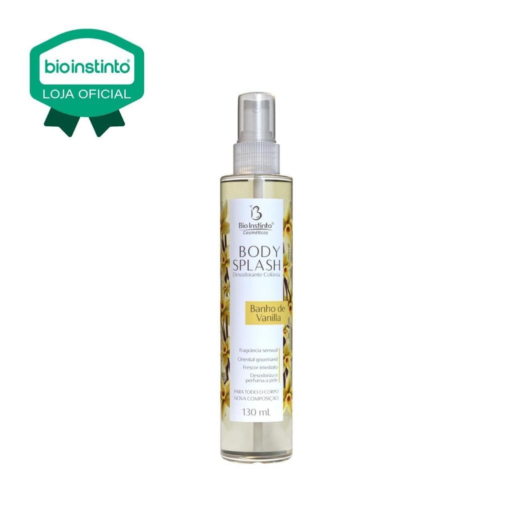 01 UN Body Splash VANILLA 130ml Bio Instinto Colônia Corporal Desodorante Marcante Aromas Naturais