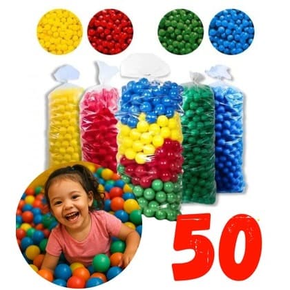 50 Bolinhas para Piscina de Bolinhas Infantil Coloridas Macias Atóxicas