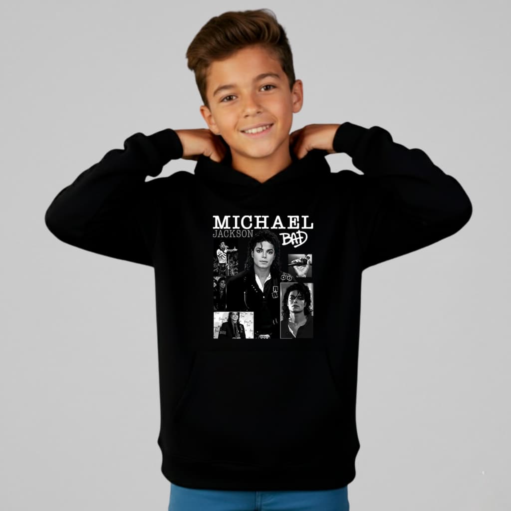 Blusa moletom infantil michael jackson bad era tour zuma 3