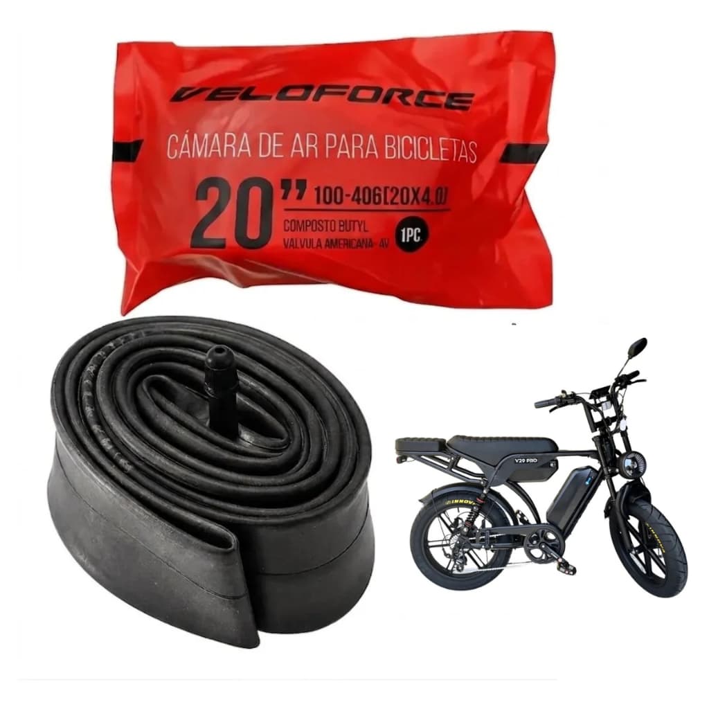 Câmara de Ar Bicicleta Elétrica 20 X 4.00 Tipo Da Válvula Americana AV
