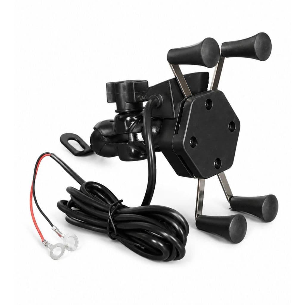 Suporte de Celular Universal Garra em X para Motos com USB Inova