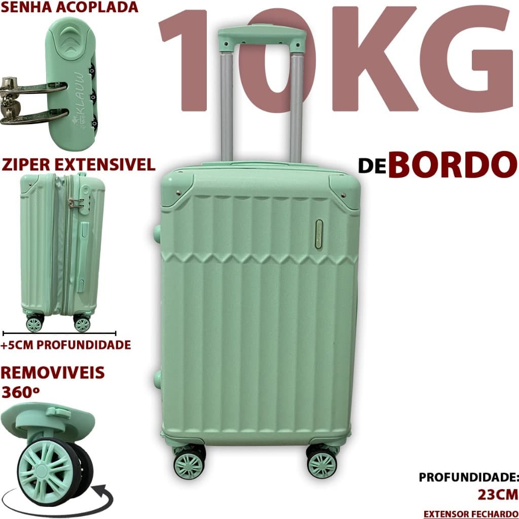 Mala De Bordo 10Kg ANAC ABS Mala De Viagem De 10 Kilos Roda Dupla Rodas Giratórias 360 Promoção