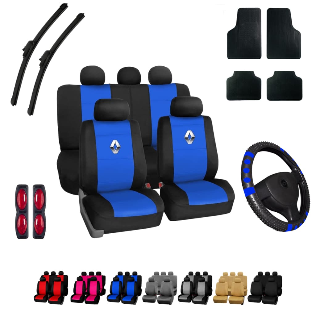 Kit De Capas De Banco Couro+Tapetes Capa De Volante Palhetas Carro Renault Clio Logan Sandero
