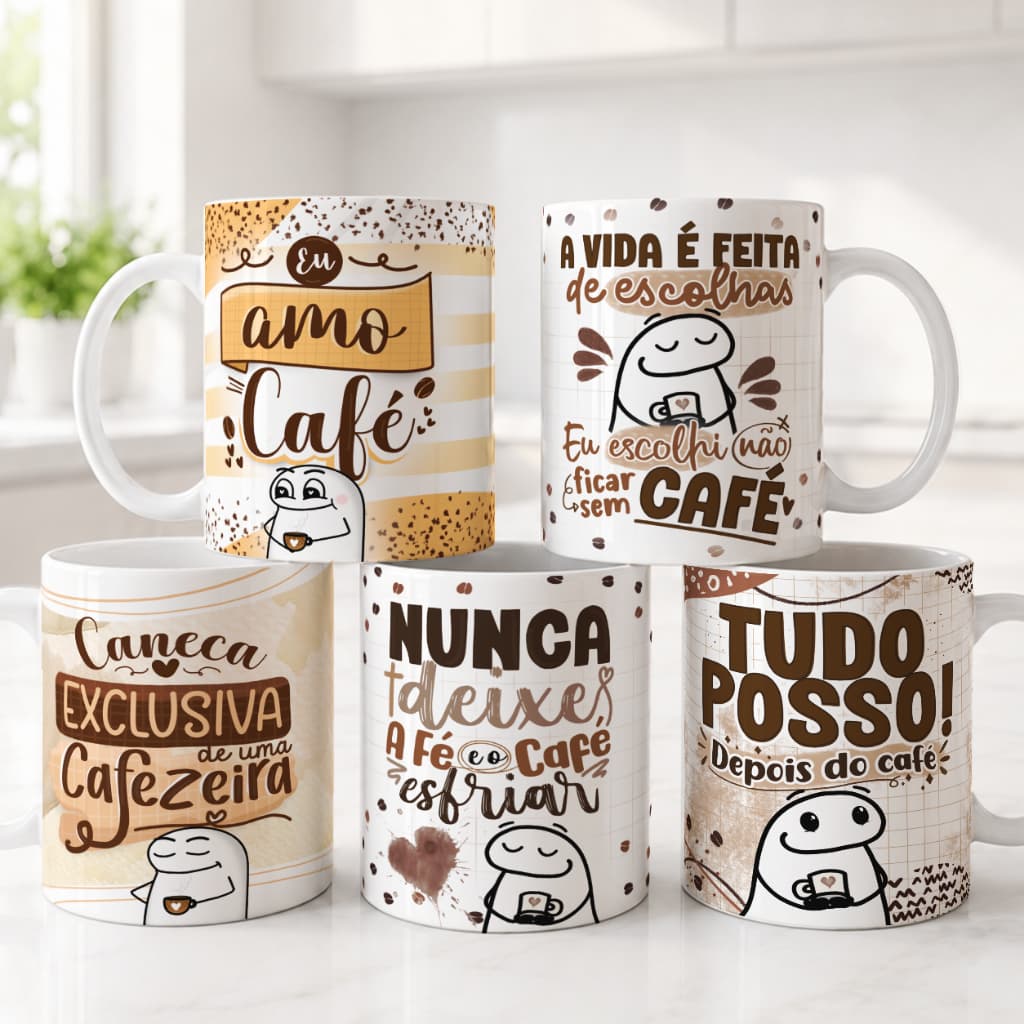 Caneca Personalizada Flork Café Xícara 325ml Porcelana Presente