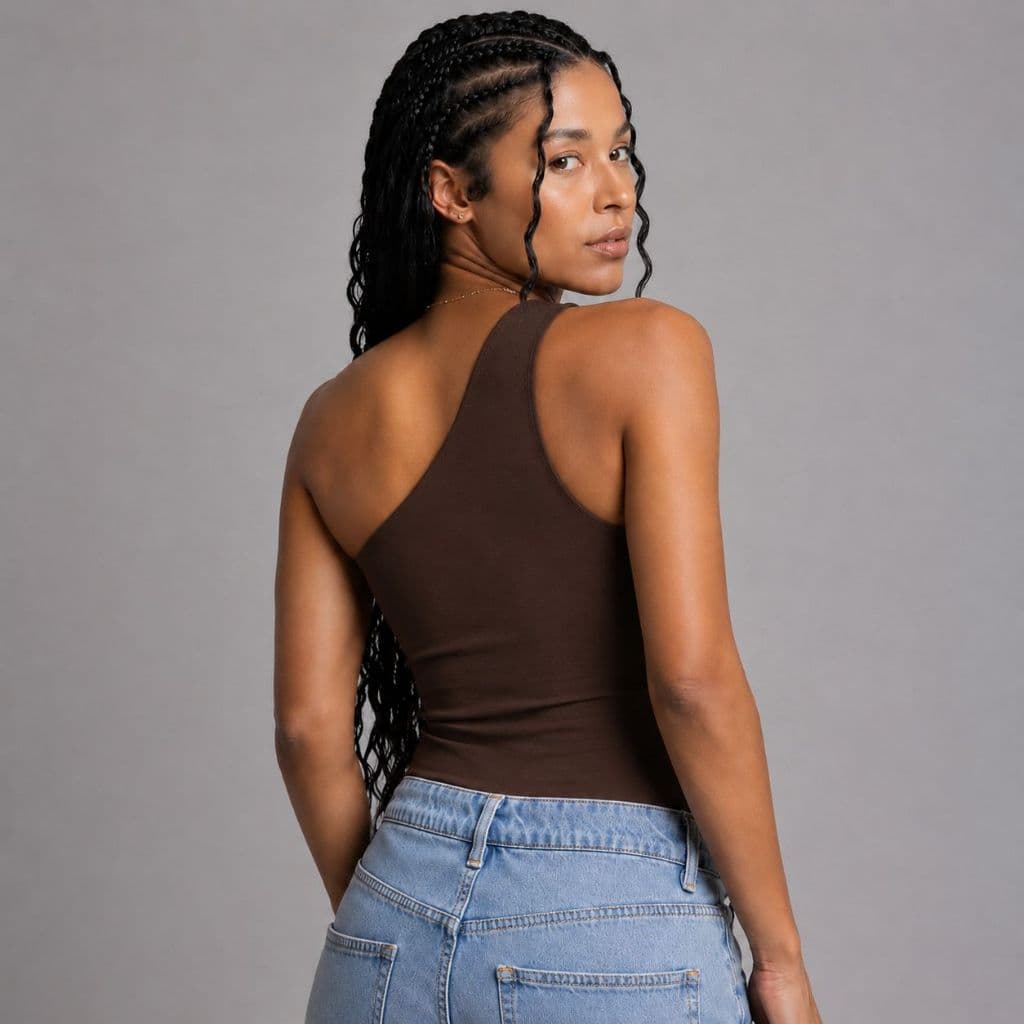 Blusa Feminina Uma Manga Cropped Forro Duplo Tendência