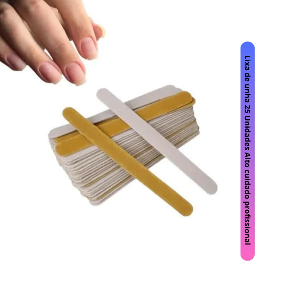 Kit 25 Lixas de unha profissional Alto cuidado e beleza nas unhas - manicure