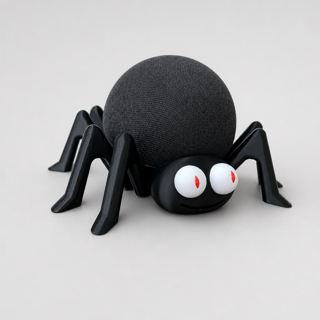 Suporte Amazon Alexa Echo Dot 4ª 5ª Geração Base Aranha Preto Decoração Criativa Organizador de Mesa Presente Útil