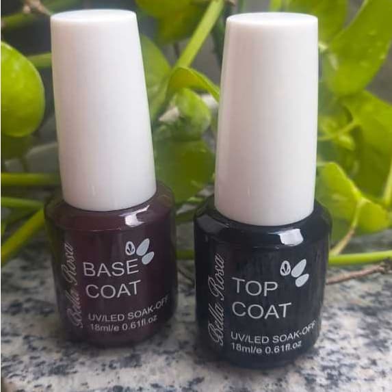 Top Coat e Base Coat Bella Rosa 18ml transparente Unhas Cabine UV