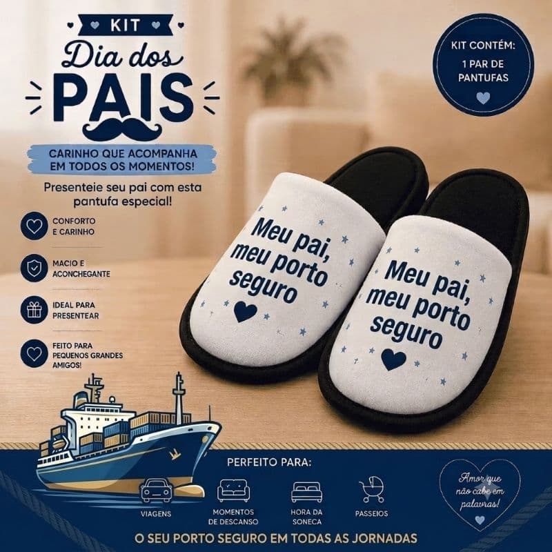 Pantufa personalizada  com  sua arte Dia dos pais