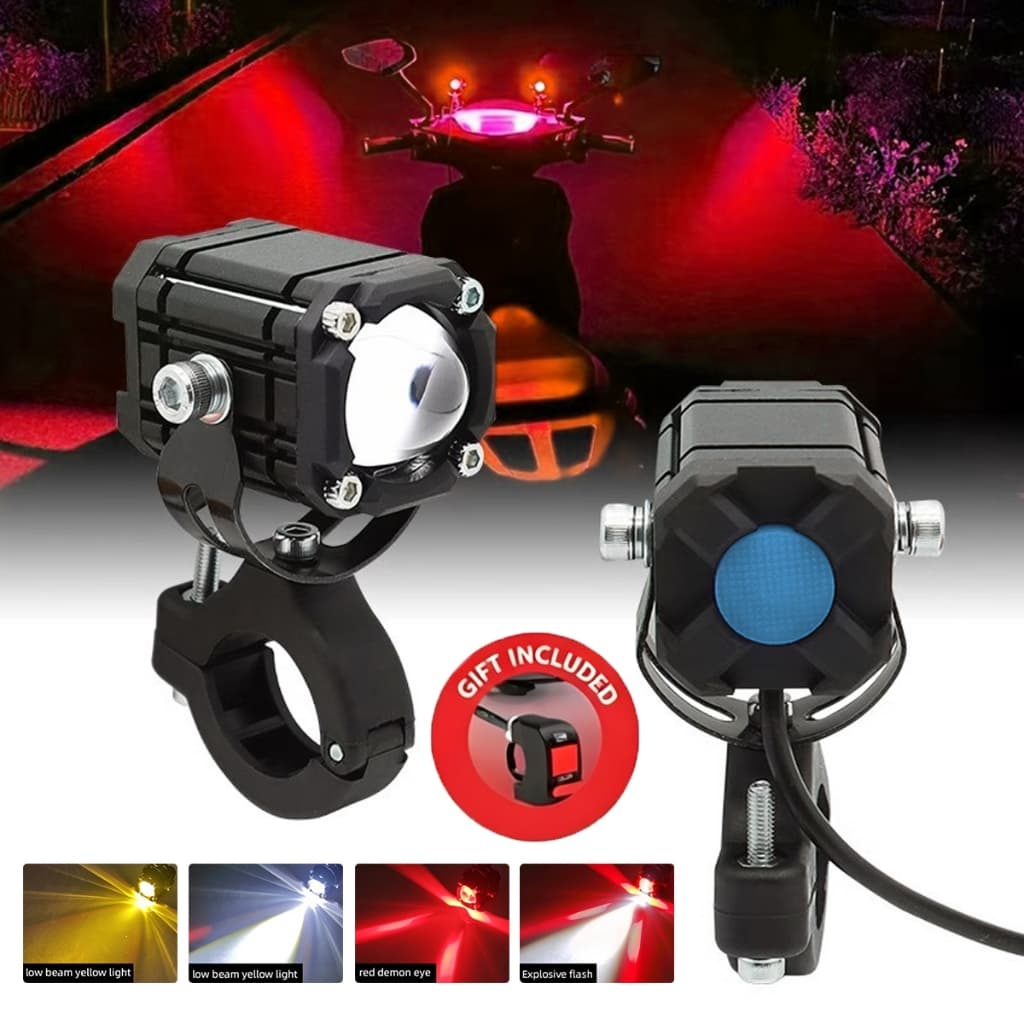 2 Peças De Tiras De Luz LED Para Motocicleta-Mini Luzes De Corrida À Prova D'água Com 4 Modos De Flash E Brilho De 4000L