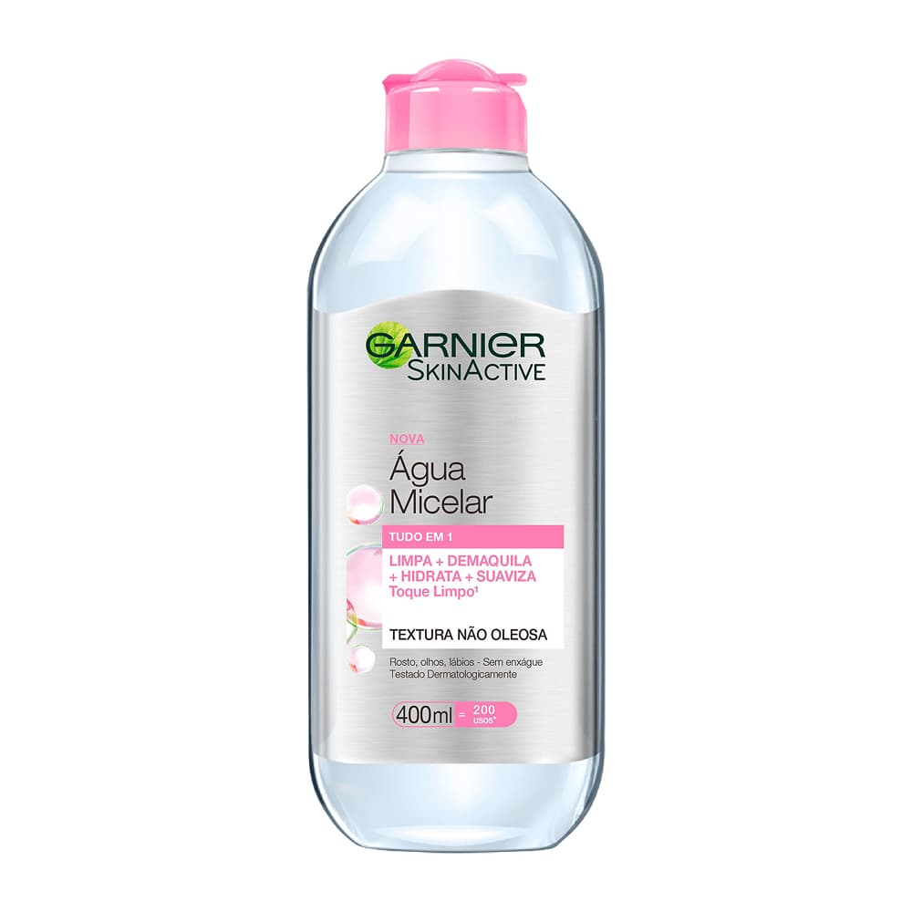 Água Micelar de Limpeza Tudo em 1, Demaquilante, Remove Maquiagem, para Todos os Tipos de Pele, Garnier SkinActive 400ml