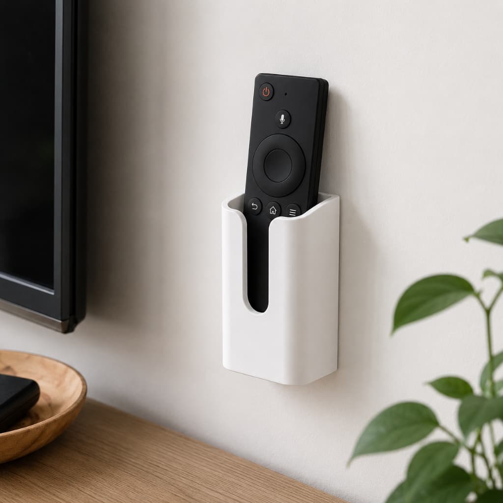 Suporte de Parede para Controle Remoto Organizador Porta Controle Preto Branco