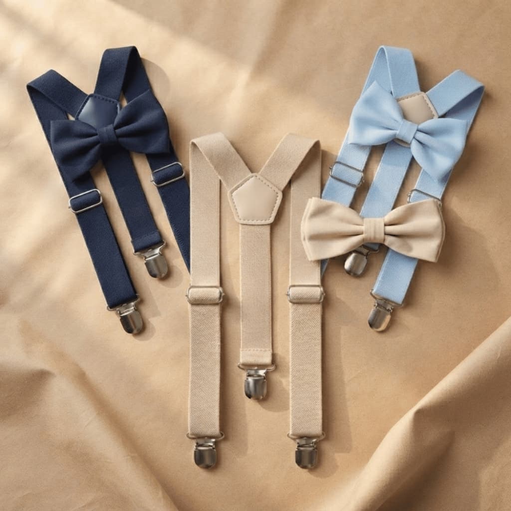 Kit Suspensório Infantil kids Gravata Borboleta Pajem Casamento Festa Batizado Regulável 1 a 8 Anos