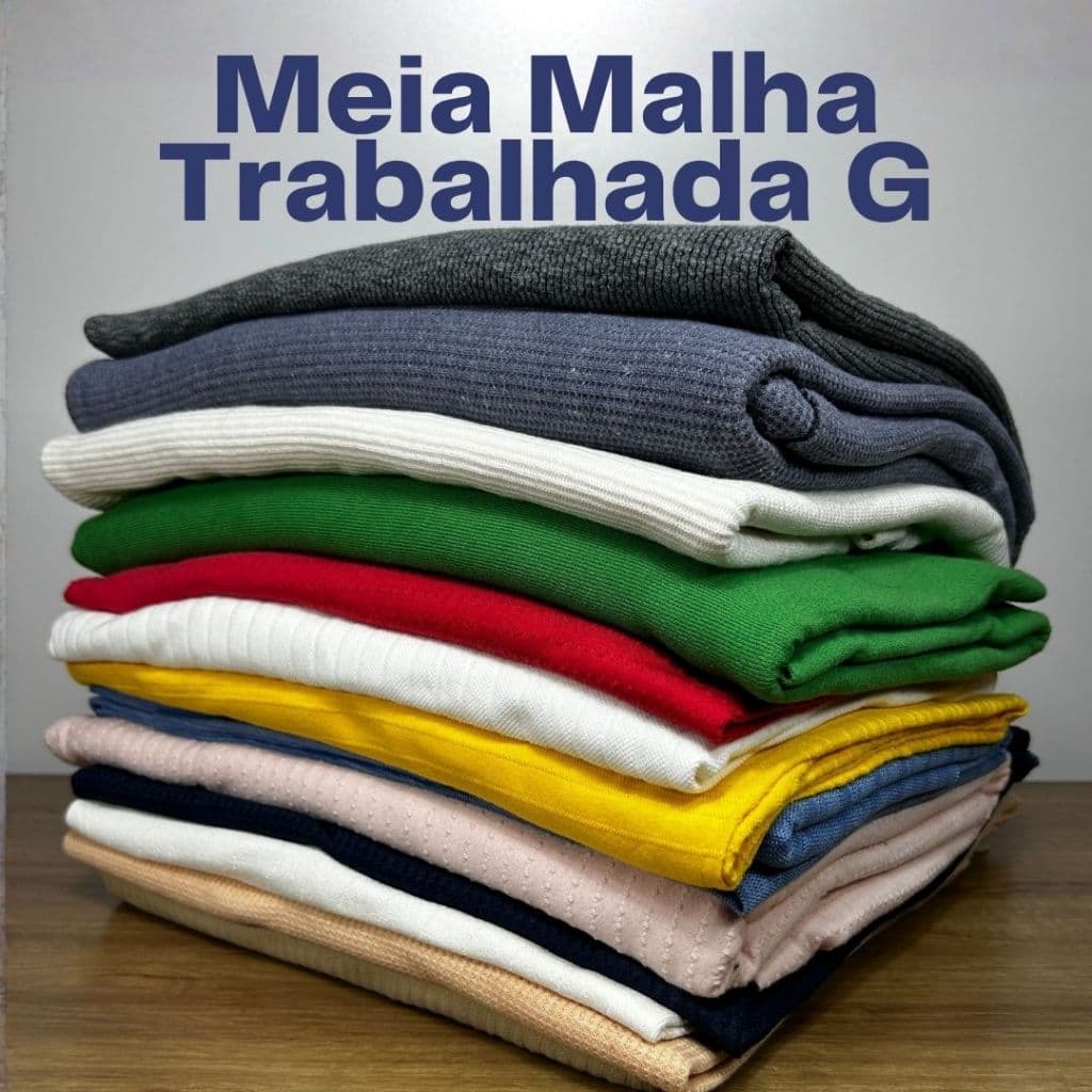 Pacote Retalhos Meia Malha Trabalhada G - blusas, vestidos e camisetas Cores Sortidas Peças acima de 80cm