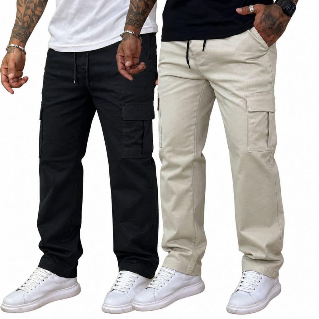 Kit Masculina Calças Cargo Sarja Estilo Único/Bonito/Elegante