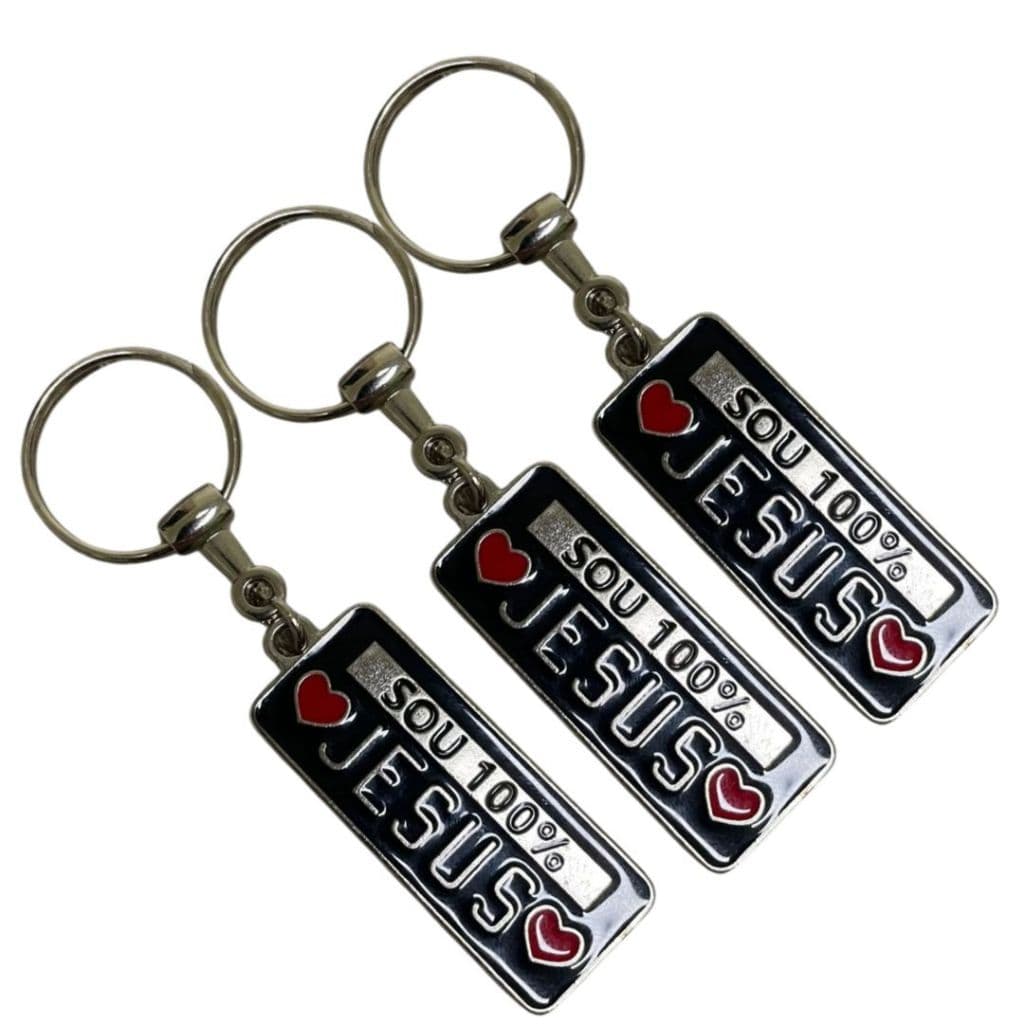 Chaveiro de Metal Jesus – Placa Religiosa Premium