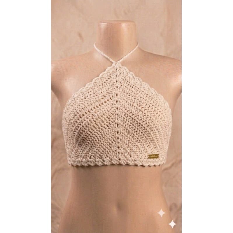 Top Cropped de Crochê Frente Única Artesanal Verão Blogueira Várias Cores