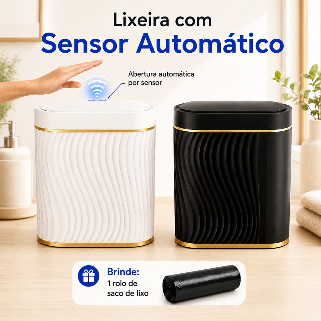 Lixeira Com Sensor Inteligente De Banheiro Estreito Cestos De Cozinha Automático Cesto Sacos de lixo incluídos