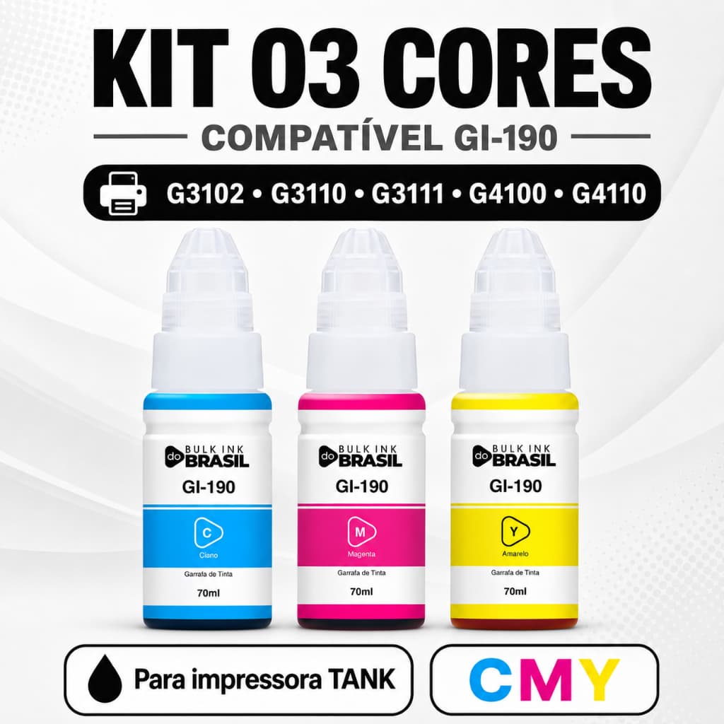 Kit 3 Cores Gi-190 G3102 G3110 G3111 G4100 G4110 CMY