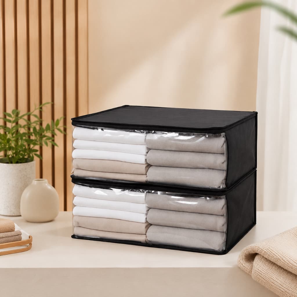 Kit 10 Organizadores Guarda-Roupa Multiuso Zíper Caixa Organizadora Viagem Mala Bagagem 40x15x30