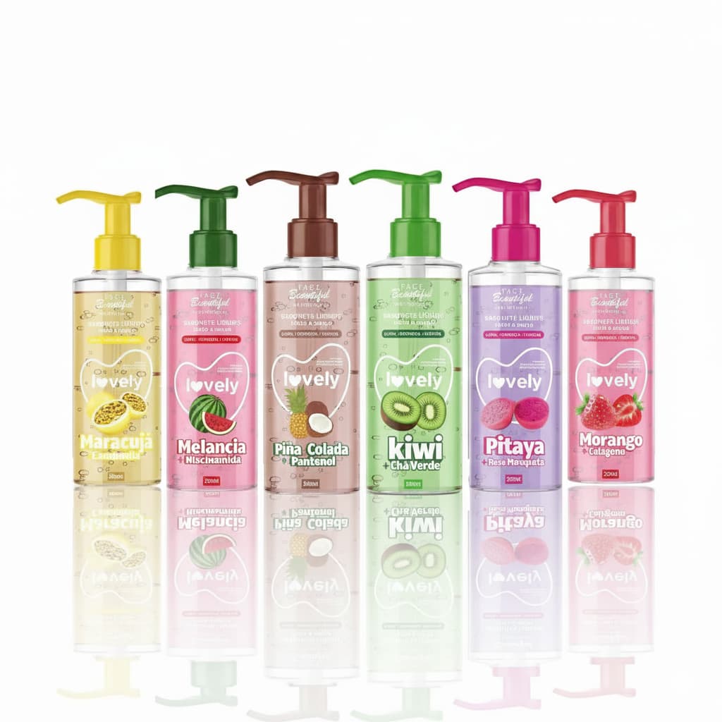 Sabonete Líquido Rosto e Corpo perfume de Fruta 200ml Lovely Face Beautiful