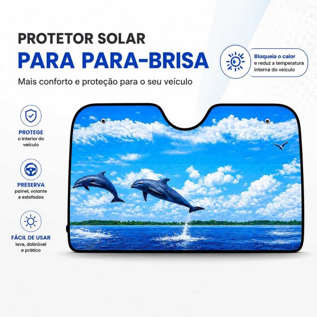 Protetor Solar Para-brisa Automotivo com Estampa, Alumínio Refletivo, Dobrável, Universal 60x125cm, Idea