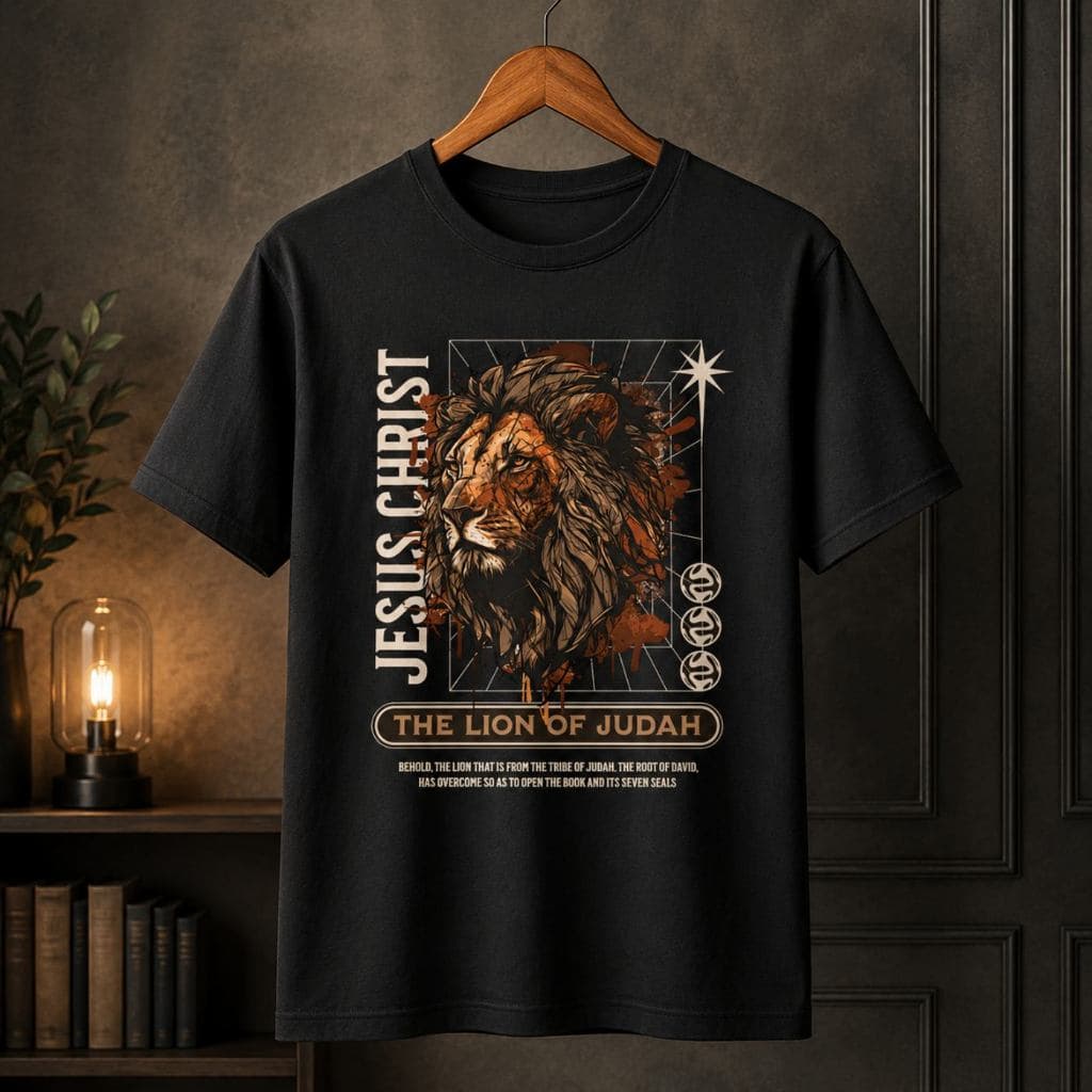 Camisa Camiseta Leão Religioso Fé Confortavel Ajustada Elegante Cristã Católica Evangélico Deus Jesus Igreja