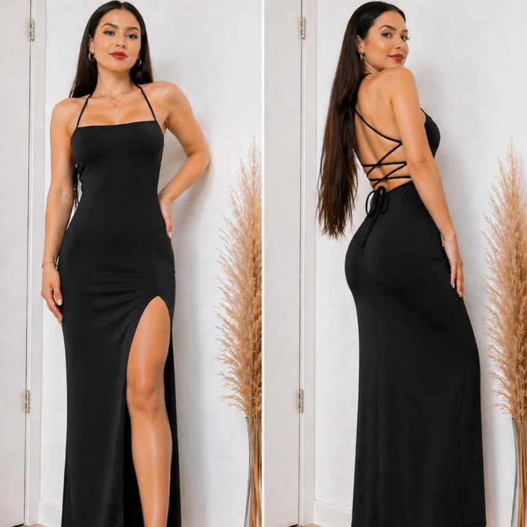 Vestido Longo SUPLEX PREMIUM Costa Nua Trançado Empina Bumbum