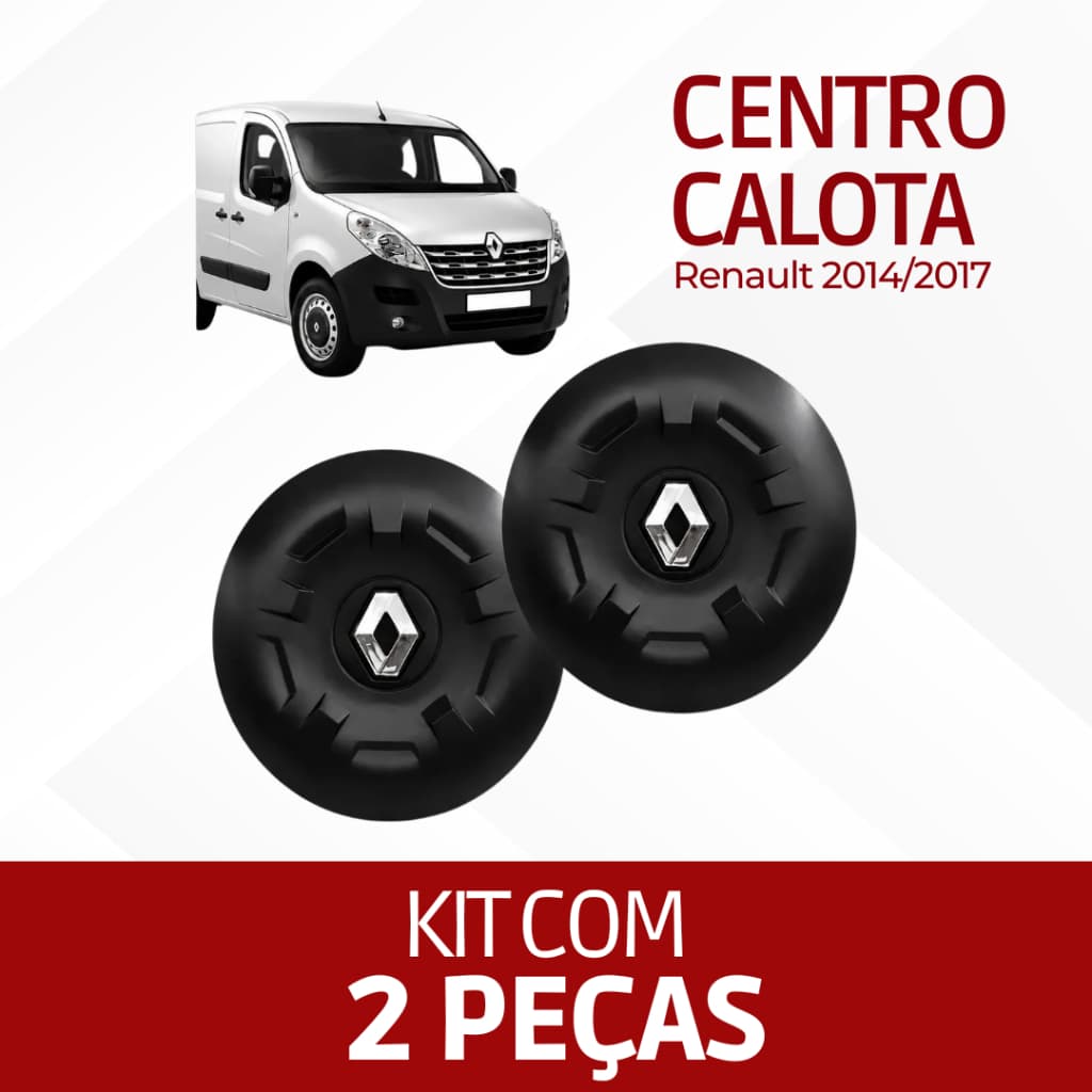 Kit 2 Calotas Centro Miolo Cromado Da Roda Renault 2014 A 17