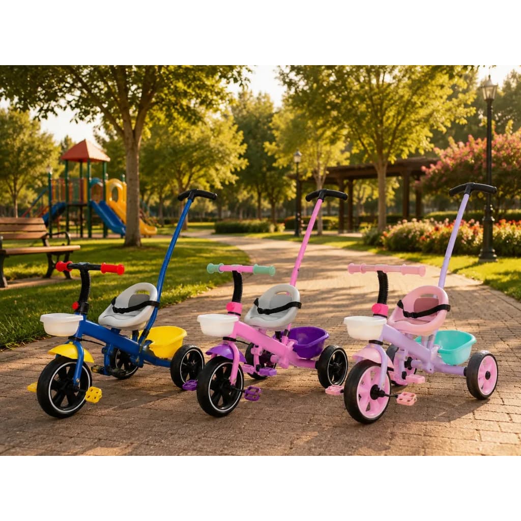 Triciclo Infantil Empurrador Cadeirinha Até 25kg Seguro Pratico e Divertio