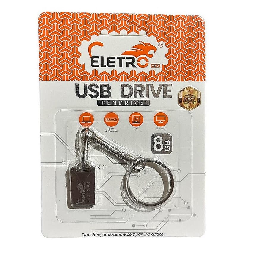 Pendrive 32GB USB 2.0 com Chaveiro – Eletro HEX