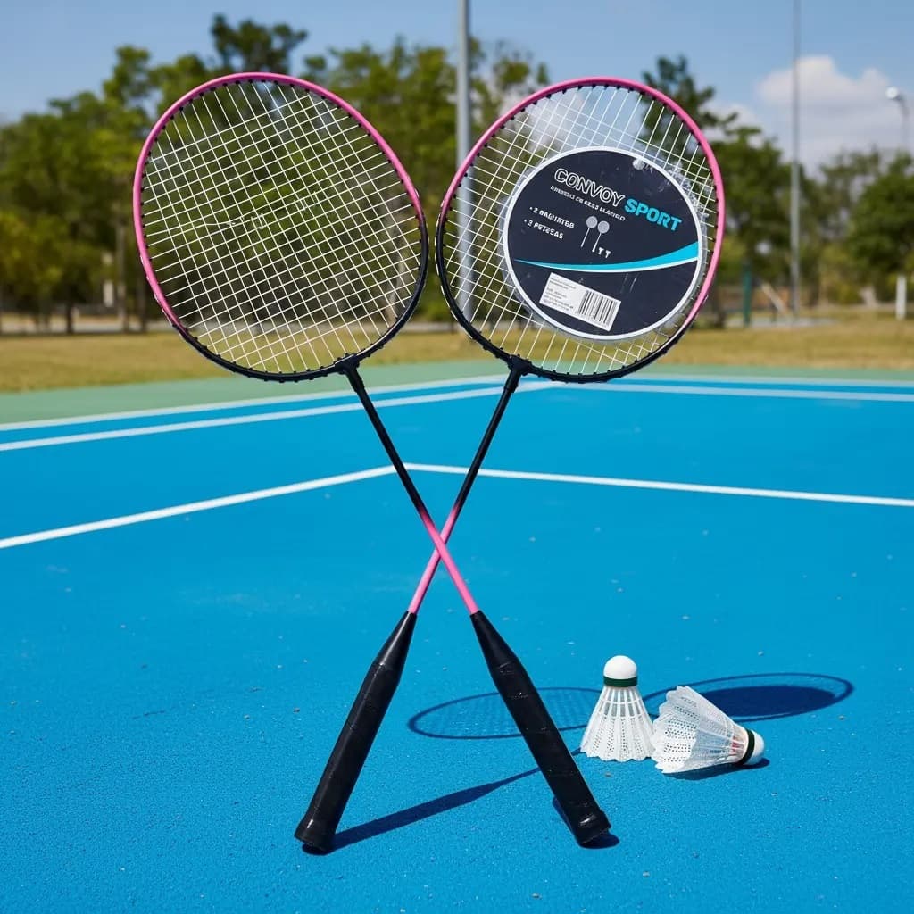 Kit Jogo De Badminton Semi Profissional Com 2 Raquetes 2 Petecas e 1 Bolsa Transporte