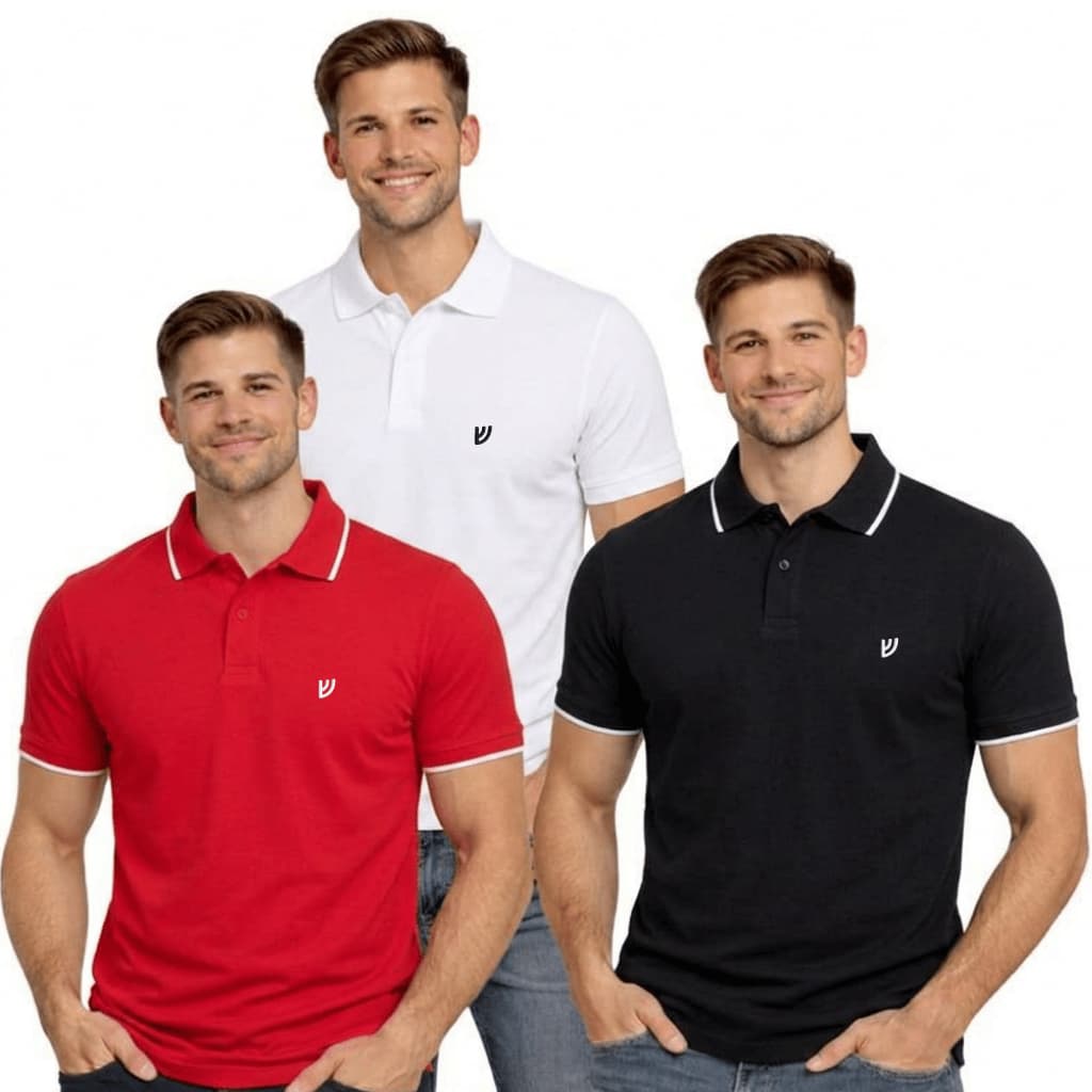 Kit 3 Camisas Gola Polo Malha 100% Algodão