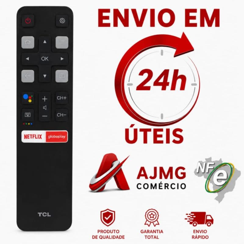 Controle Remoto TCL Android Smart Tv Sem comando de voz SUBSTITUI ORIGINAL 1 ANO DE GARANTIA