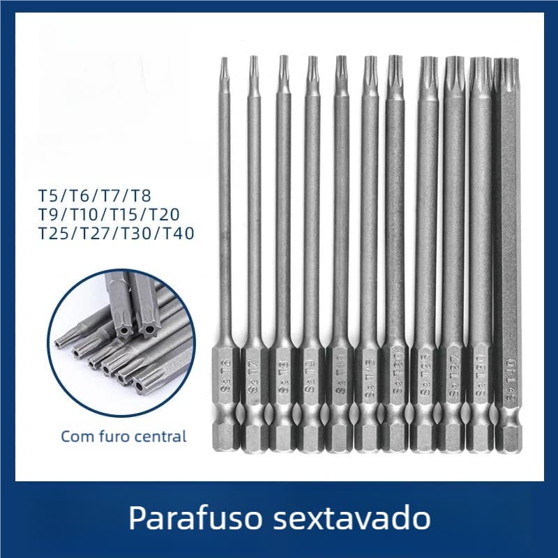 Chave Bits Torx Precisão Para Manutenção e Montagem de Peças