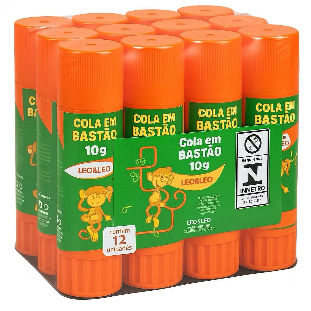Cola em Bastão Leo & Leo 10g - Aplicação Suave, Secagem Rápida, Acabamento Limpo