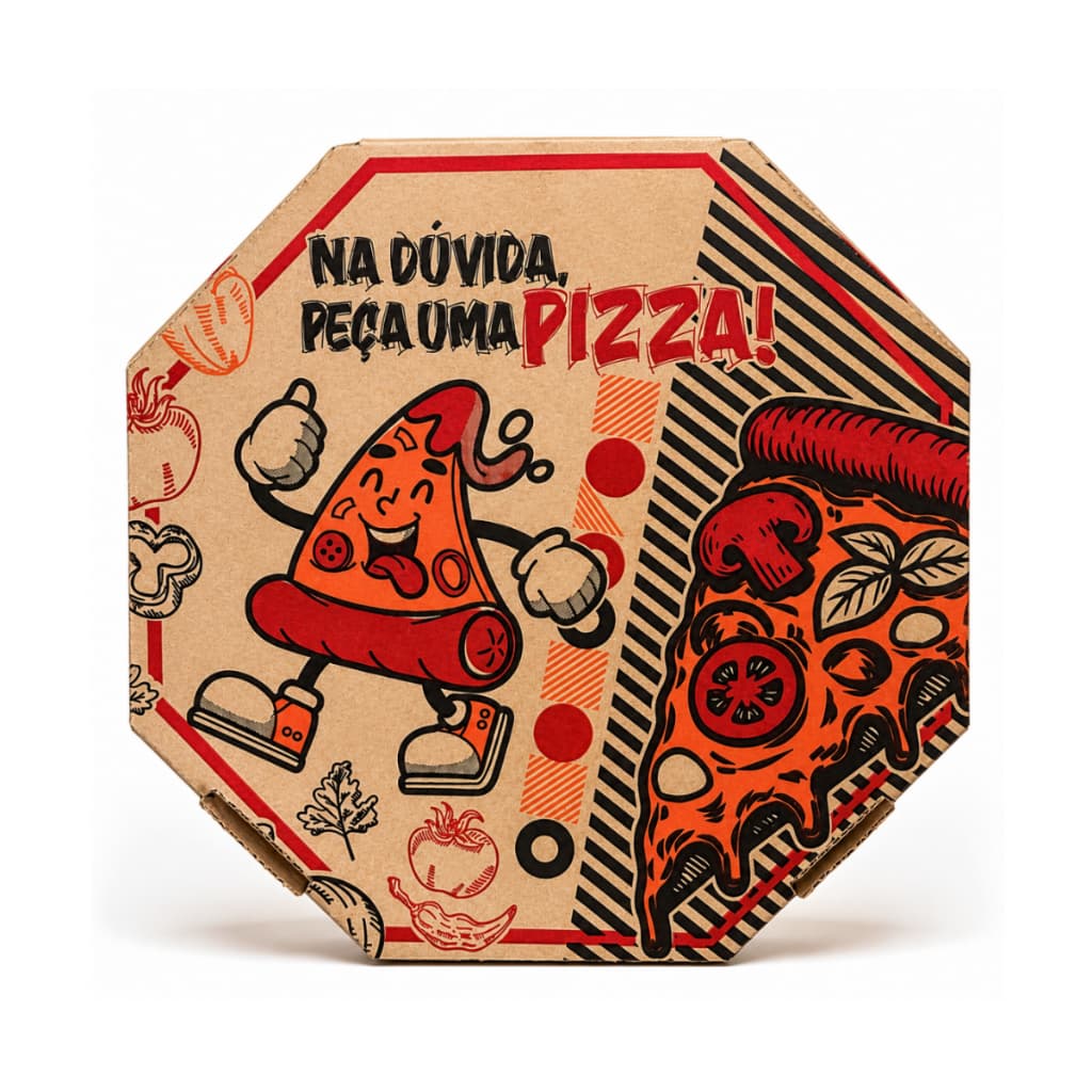 25 Caixas para Pizza 30cm Papelão Reforçado Oitavada Delivery Restaurante Pizzaria Direto da Fábrica