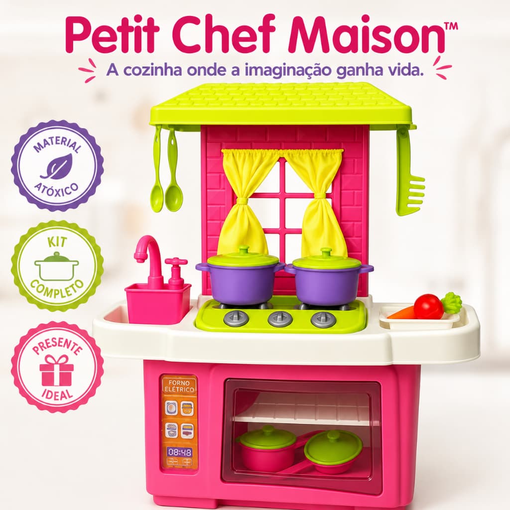 Petit Chef Maison™ – A cozinha infantil que transforma imaginação em aprendizado.
